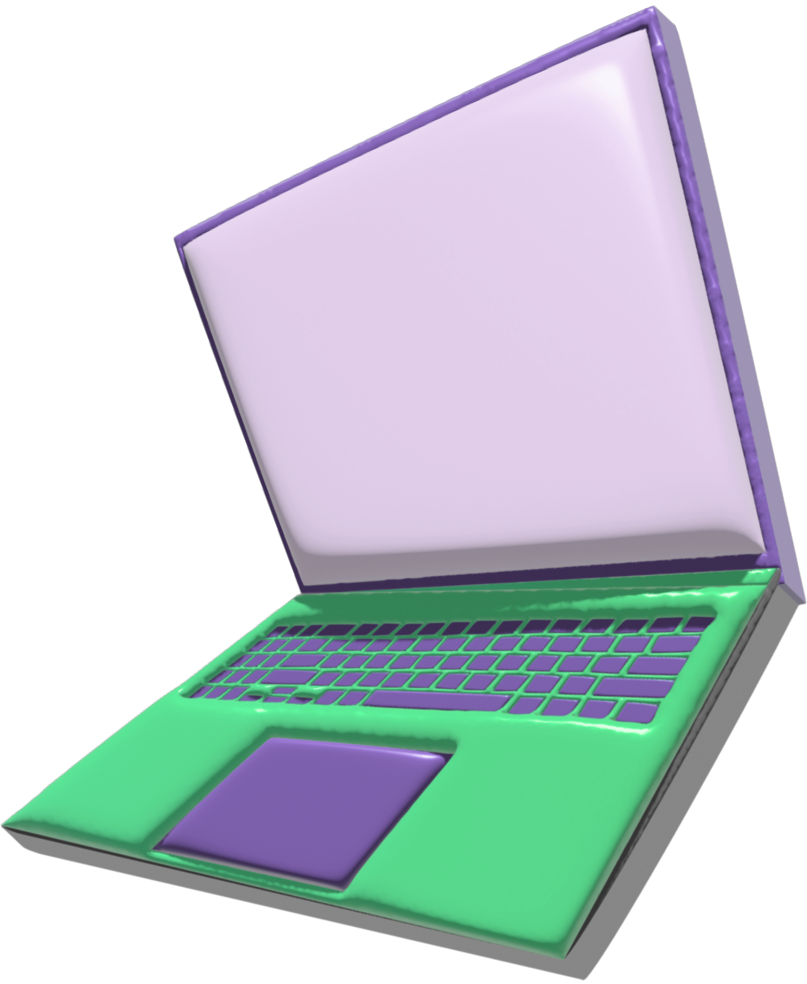 A 3D render of a floating laptop